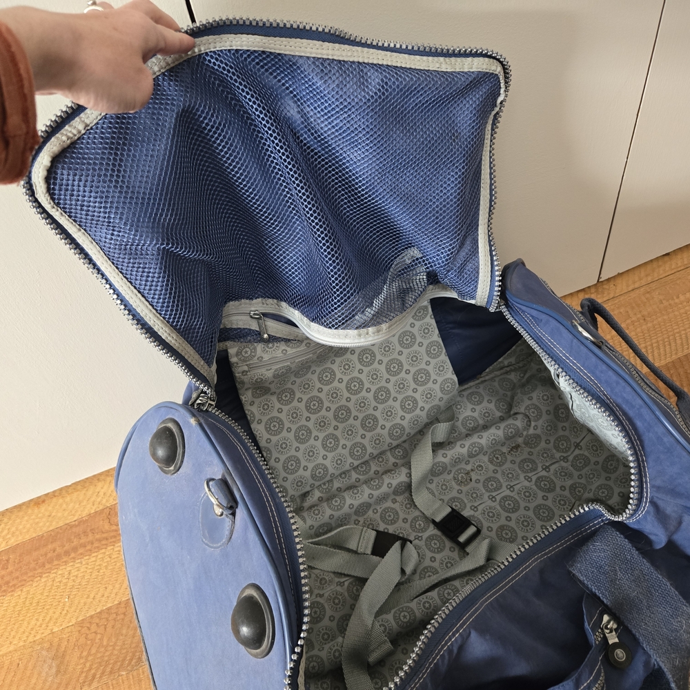 Kipling Blue Wheeled Duffel Bag - Picture 3 of 7